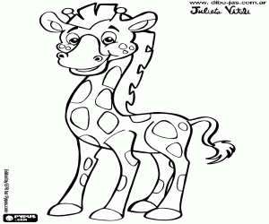 Coloriage La girafe souriante