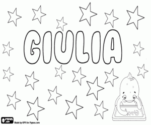 Coloriage Giulia, nom d'origine latine