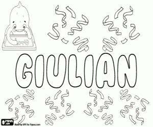 Coloriage Giulian, nom pour enfant