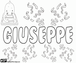 Coloriage Giuseppe, nom d'enfant italien