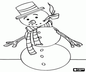 Coloriage Glacial, le bonhomme de neige magique