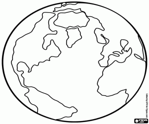 Coloriage Globe terrestre, une sphère