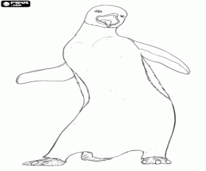 Coloriage Gloria, femelle pingouin de Happy Feet