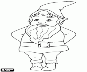 Coloriage Le gnome de forêt avec un chapeau pointu