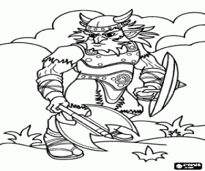 Coloriage Gnome guerrier ou nain guerrier