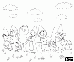 Coloriage Gnomeo et Juliette, les personnages