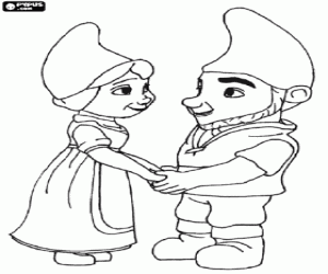 Coloriage Gnoméo et Juliette