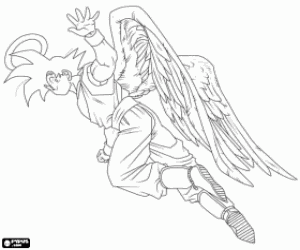 Coloriage Goku comme un ange