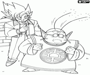 Coloriage Son Goku et Kaito, Dragon Ball