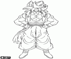 Coloriage Son Goku, Super Saiyan 4