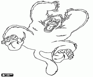Coloriage Son Goku transformé en un singe géant