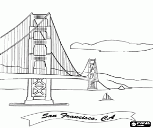 Coloriage Golden Gate de San Francisco