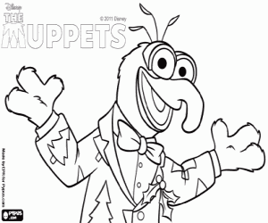 Coloriage Gonzo à la Noël des Muppets