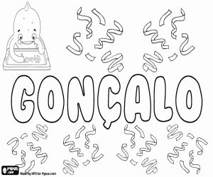 Coloriage Gonçalo, nom d'origine latine