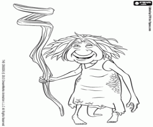 Coloriage Gran, la belle-mère du Grug de Les Croods