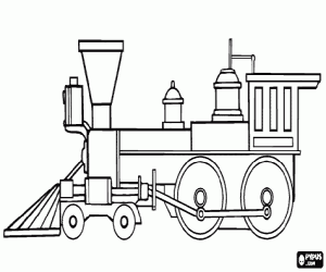 Coloriage Grand locomotive à vapeur