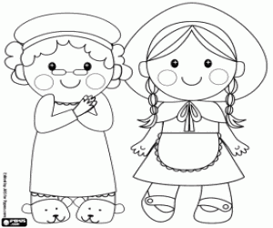 Coloriage Grand-mère et le petit chaperon rouge