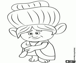 Coloriage Grand Mère Rosiepuff, la plus vielle troll