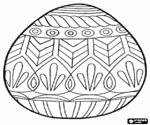Coloriage Grand oeuf de Pâques décoré 