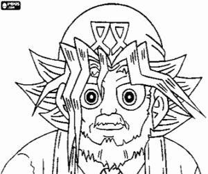 Coloriage Le grand-père de Yugi, Solomon Muto