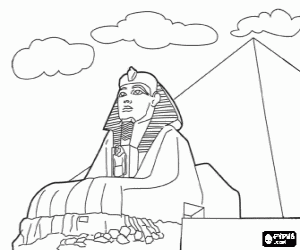 Coloriage Le grand Sphinx de Giza, Égypte