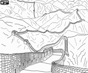 Coloriage La Grande Muraille de Chine