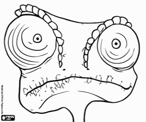 Coloriage Les grands yeux de Rango, le caméléon
