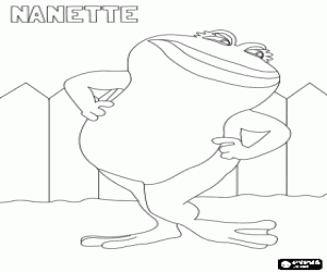 Coloriage La grenouille Nanette, Gnoméo et Juliette