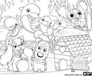 Coloriage Groupe de jouets en peluche