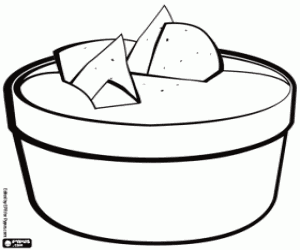 Coloriage Guacamole avec nachos