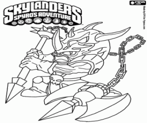Coloriage Le guerrier Skylander Voodood