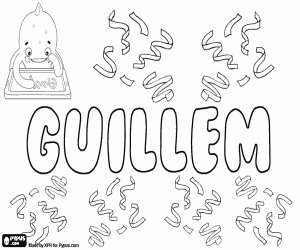Coloriage Guillem, catalan nom masculin