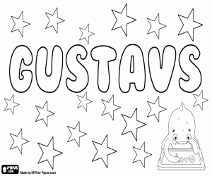 Coloriage Gustavs, nom en letton