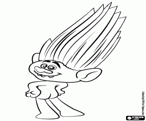 Coloriage Guy Diamond, le troll d’argent