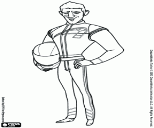 Coloriage Guy Gagné, personnage de Turbo