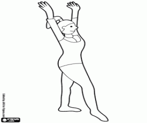 Coloriage Le gymnaste prête à démarrer