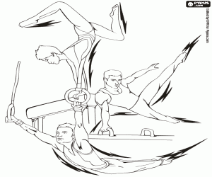 Coloriage Gymnastique artistique aux Jeux olympiques