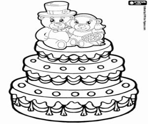 Coloriage Gâteau pour le banquet de mariage