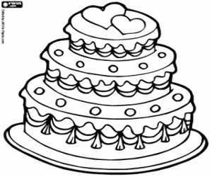Coloriage Gâteau de mariage