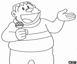 Coloriage Géant Takeshi avec le microphone