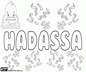 Coloriage Hadassa, nom féminin