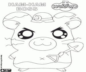 Coloriage Le hamster Boss, Hamtaro