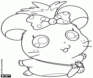Coloriage Le hamster Lazuli, Hamtaro