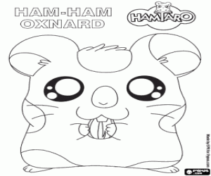 Coloriage Le hamster Oxnard, ami d'Hamtaro