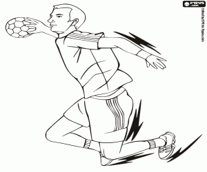 Coloriage Handball, un sport d'équipe