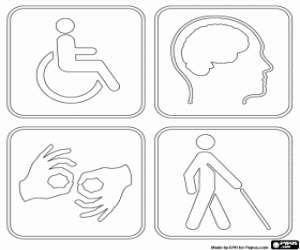 Coloriage Personnes handicapées