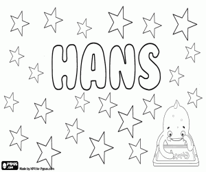Coloriage Hans, nom dans plusieurs langues