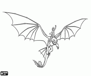 Coloriage Harold et le dragon Krokmou