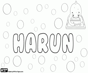 Coloriage Harun, variante de Haroun