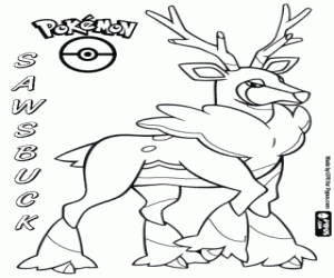 Coloriage Haydaim en hiver, Pokemon